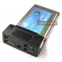 USB 2.0 4 Ports HUB PCMCIA Cardbus Adapter For Laptop(NEC)