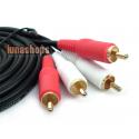 Hifi 24k 2 AV RCA Male To Male Audio Connector Cable