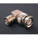 BNC MALE TO FEMALE ANGLE 90 DEGREE COAXIAL ADAPTER 