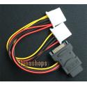 SATA 15 Pin Male IDE to 2 Female 4 Pin IDE Power Cable Cord