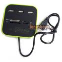 All In One Multi-card Reader with 3 ports USB 2.0 hub Combo for SD/MMC/M2/MS MP