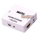 Small Size MINI HDMI to HDMI / L+R Audio Converter Adapter + USB Cable for PS4 etc