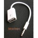 3.5mm 4 poles Male to USB Female Tranfer Cable Adapter For12V Car CD Player aux