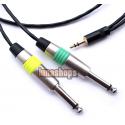 Yongsheng 3.5mm stereo Male to 2 6.5mm male mono Y splitter OCC Copper Cable