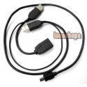 USB Male To Female + Mini usb port+ Power supply Cable All in one