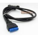 New 2 Ports USB 3.0 Female to Motherboard 20-Pin Header Female Extension Cable