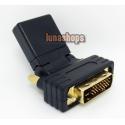 DVI Male 24+1 to HDMI female 360 rotate swivel adapter connector HDTV 1080P