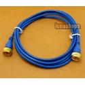 F port Male to Male Cable Adapter 1.8m Long Blue 