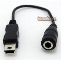 3.5mm Female to USB Mini 5 Pin Male Tranfer Cable Adapter For Moto