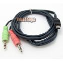 Dual 2 3.5mm Male to USB Mini 5 Pin Tranfer Data Cable Adapter For Car Audio