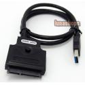 85cm USB 3.0 Male to SATA 7+15 22 Pin 2.5" Hard disk driver Adapter Data cable