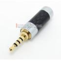 2.5mm 4 poles Carbon Shell Stereo Male Plug Audio Connector DIY Solder adapter