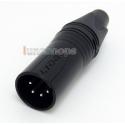 Black 4pins XLR Male Plug Microphone Connector Adapter For DIY Earphone cable