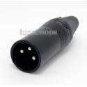 Black 3pins XLR Male Plug Microphone Connector Adapter For DIY Earphone cable