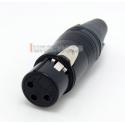 Black 3pins XLR Female Plug Microphone Connector Adapter For DIY Earphone cable