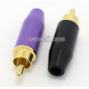 2pcs 0922 RCA Male Plug Golden Plated solder type Adapter For DIY Custom