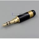Copper Shell Slim Size Straight 3.5mm 3 poles Male stereo phono DIY Solder Adapter