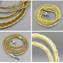 Pure OCC Silver+Golden Plated Earphone Cable For 0.78mm 2pin Westone W4r 1964 Custom 