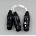 Pure Silver Plated Shielding XLR 4 Pin Female TO 2 XLR 3Pin Female Adapter Cable Converter