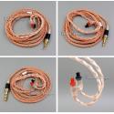 8 core 2.5mm 4.4mm Balanced Pure OCC Copper Earphone Cable For Audio-Technica ATH-IM50 IM70 IM03 IM02 01