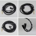 Black 8 core 2.5 4.4 Balanced Pure Silver Plated Earphone Cable For  Sennheiser IE8 IE8i IE80 IE80s