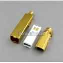 DIY Part Handmade USB 2.0 B Port 3U Gold Plated Solder Adapter Plug