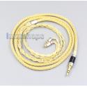 2.5mm 4.4mm 8 Cores 99.99% Pure Silver + Gold Plated Earphone Cable For 0.78mm BA Custom Westone W4r UM3X UM3RC JH13
