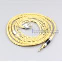 3.5mm 2.5mm 4.4mm XLR 8 Cores 99.99% Pure Silver + Gold Plated Earphone Cable For Sennheiser IE40 Pro