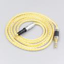8 Core Silver Gold Plated Braided Earphone Cable For Audio Technica ATH-M50x ATH-M40x ATH-M70x ATH-M60x