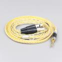 8 Core Silver Gold Plated Braided Earphone Cable For Meze Empyrean Monolith M1570 Headphone