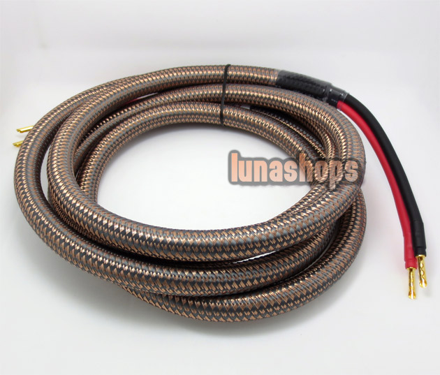 3m 1pcs MPS E-330sp OFC Banana Male To Male Cable Gold Plated For Hifi Speaker AMP