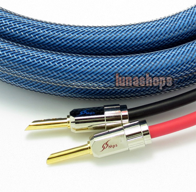 3m 1pcs MPS C-280sp OFC Banana Male To Male Cable Gold Plated For Hifi Speaker AMP