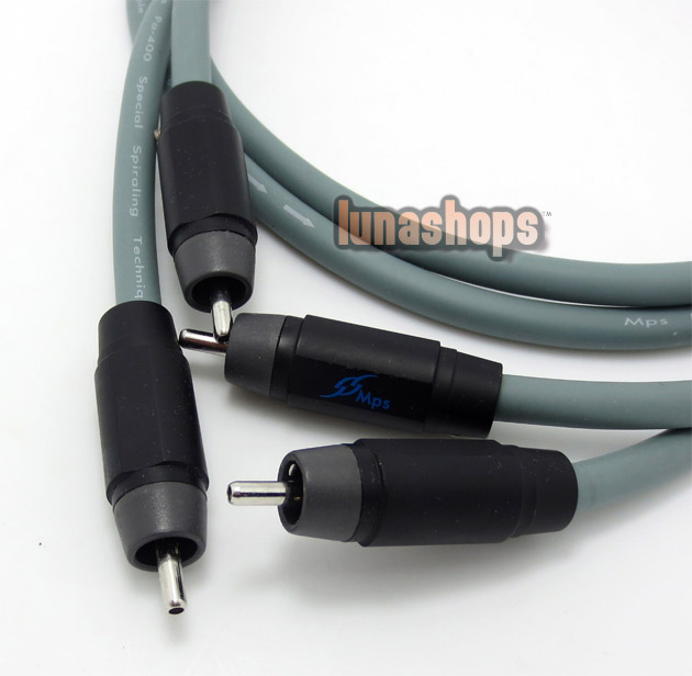 1pcs MPS M-400R Silver Plated + OFC RCA Male To Male Cable For Hifi Speaker AMP