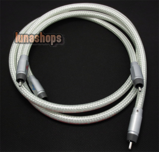 1m 1pcs MPS M-8R OFC RCA Male To Male Cable Rhodium Plated For Hifi Speaker AMP