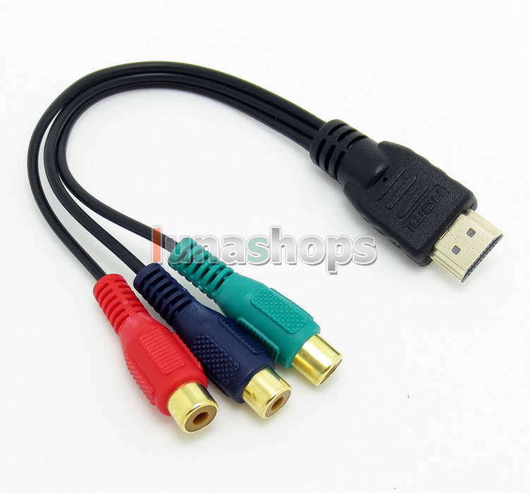 HDMI Stecker zu 3 Cinch RCA RGB Audio Video AV Konverter Adapter Kabel HD TV 1m
