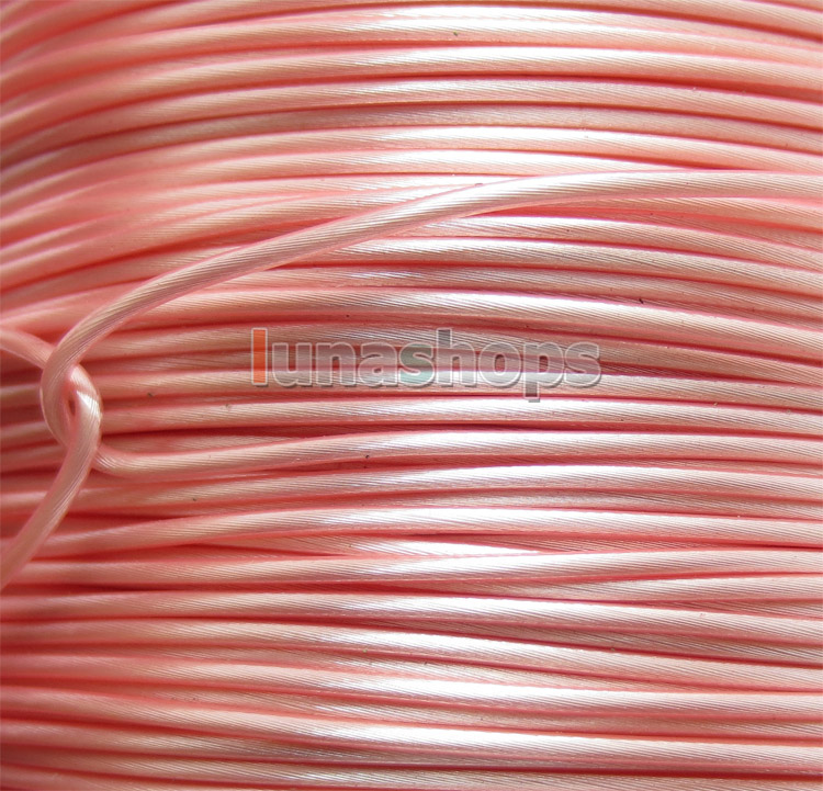 Pink 100m 32AWG Acrolink Silver Plated With Shielding Layer Signal Wire Cable 7/0.1mm2 Dia:0.96mm For DIY 