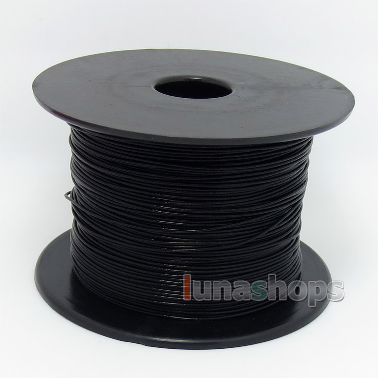 Black 100m 24AWG Ag99.9% Acrolink Pure 7N OCC Signal Wire Cable 30/0.1mm2 Dia:0.88mm For DIY 