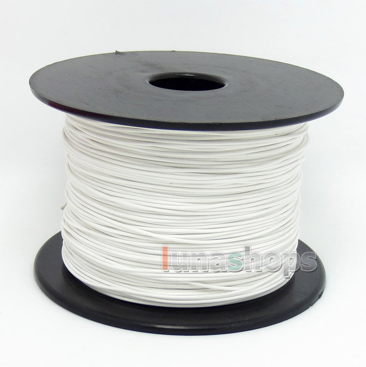 White 100m 32AWG Acrolink Silver Plated With Shielding Layer Signal Wire Cable 7/0.1mm2 Dia:0.96mm For DIY 