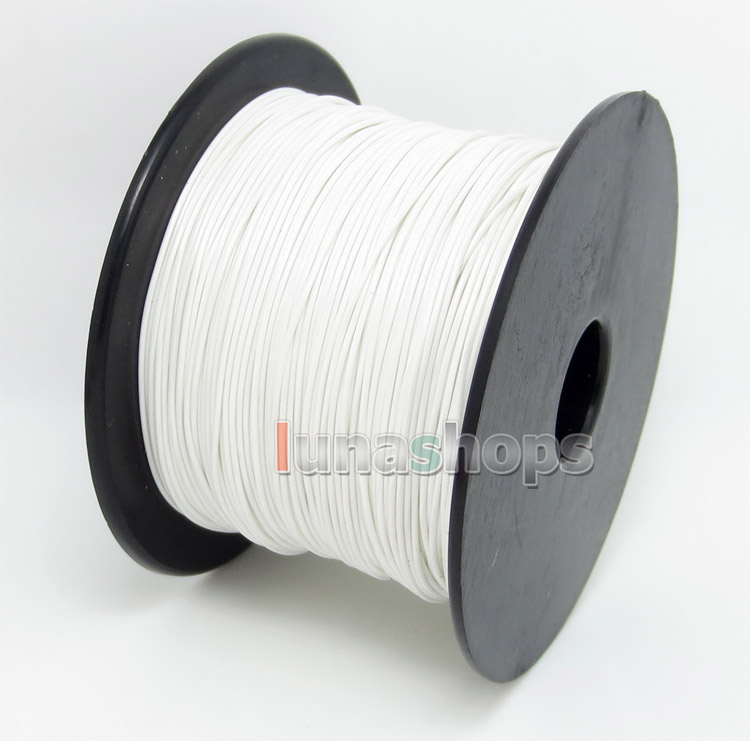 White 100m 32AWG Acrolink Silver Plated With Shielding Layer Signal Wire Cable 7/0.1mm2 Dia:0.96mm For DIY 