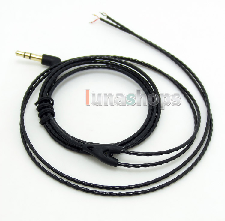 1.3m Semi Finished OFC 90 Degree 3.5mm Earphone audio DIY wire cable 