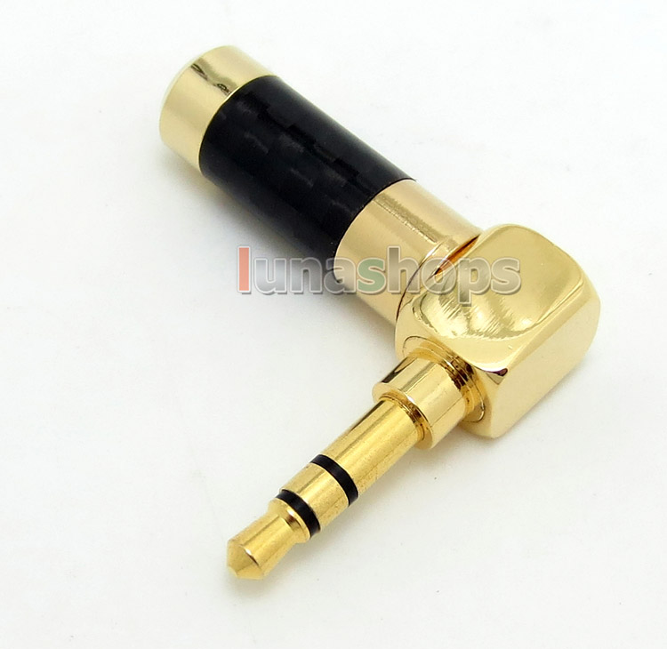 Oyaide L Shape Gold 3.5mm 3 poles Male stereo phono Carbon Shell DIY Solder Adapter 