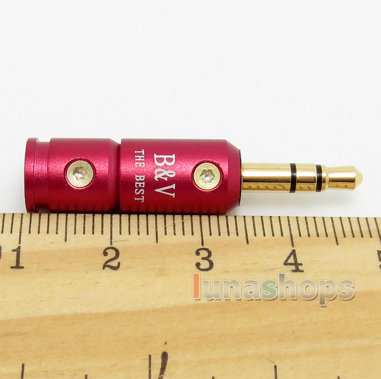 BV Straight 3.5mm 3 poles Male stereo phono DIY Solder Adapter 