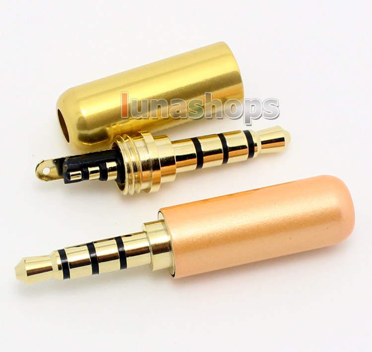 6 color 3.5mm 4 poles Stereo 24k Gold Audio soldering Adapter for Monster Sennheiser Headphone