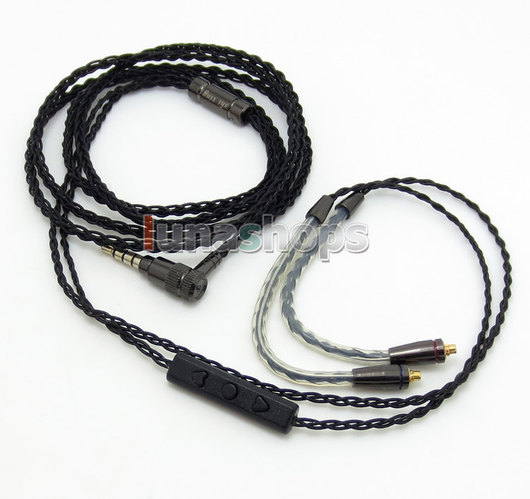 1.2m Cable With Mic Remote For Shure se535 Se846 Ultimate ears UE900 earphone 8 wires