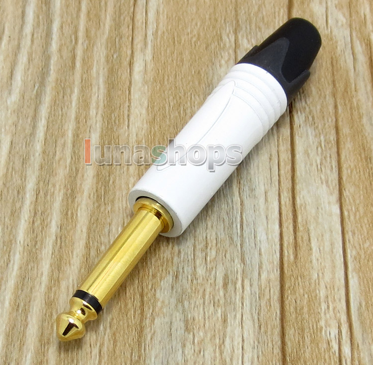 6.5mm 6.35mm White Mono Plug Audio Connector male adapter For DIY Solder