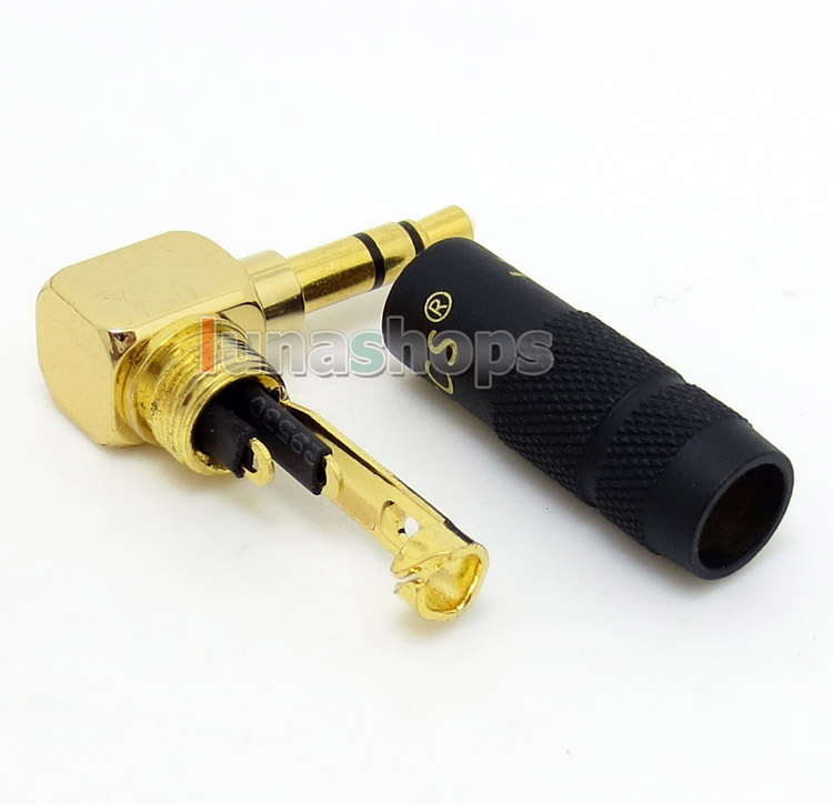 Pailiccs 3.5mm Black L Shape 90 Degree Jack Audio Connector male adapter For DIY Solder