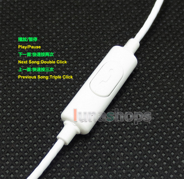 White 5N OFC With Mic Remote Cable For Sol Republic Master Tracks HD V8 V10 V12 X3 Headphone