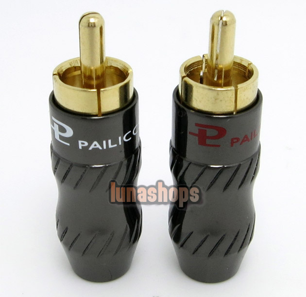 1 pair Pailiccs Plug Audio Cable Connector RCA male Solder DIY adapter