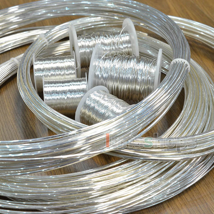 100cm 99% Pure Silver Signal Wire Cable Dia 0.5mm For DIY Without Skin Many Dia for selection