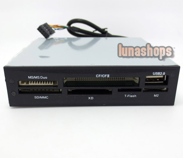 USB 2.0 INTERNAL CARD READER WITH USB HUB POWER SD SDHC MMS XD M2 CF